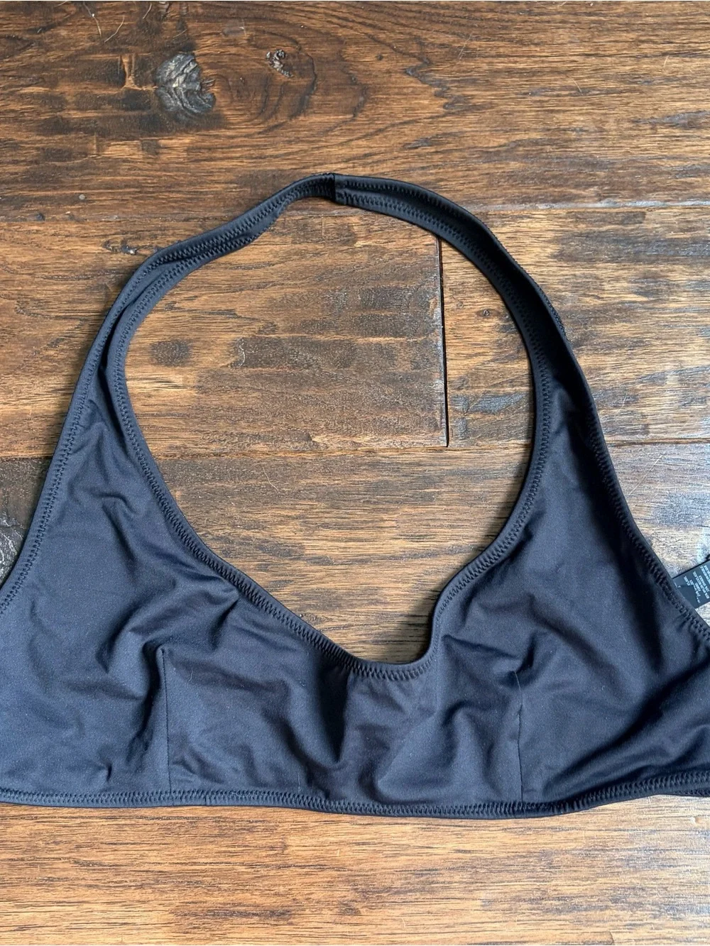 SKIMS Onyx Sporty Halter Scoop Bikini Top  NWT Size XL